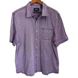 Nat Nast Silk Cotton Shirt Purple Button Up Collared Short Sleeve Cool Men's XL